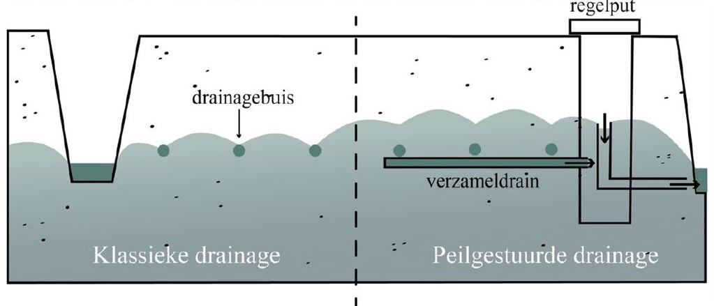 Klassieke drainage versus peilgestuurde drainage