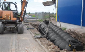 Platte kunststof regenwaterput